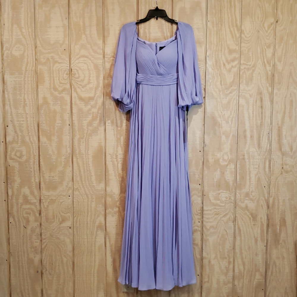Alexander by Daymor NEW Lavender Pleated Chiffon Maxi Gown Dress Size 6 #1792